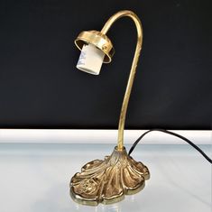 a lamp that is on top of a table