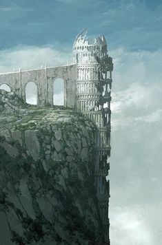 a tall tower sitting on top of a cliff