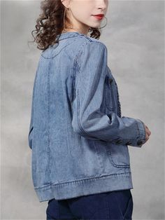 Description Product ID: TP2051482 Material: Denim Pattern: Solid Closure: Cardigan Season: Autumn Style: Fashion, Casual Occasion: Holiday, Travel, Vacation Package included 1 * Jacket Size Chart (Asian Size): Please allow 1-3 cm measured error. Size Length Chest Sleeve Length M 53cm | 20.9 in 86cm | 33.9 in 55cm | 21.7 in L 54cm | 21.3 in 90cm | 35.4 in 55.5cm | 21.9 in XL 55cm | 21.7 in 94cm | 37.0 in 56cm | 22.0 in XXL 56cm | 22.0 in 98cm | 38.6 in 56.5cm | 22.2 in Denim Patterns, Blue Denim Shorts, Short Jacket, Denim Shorts, Blue Denim, Sleeve Length, Autumn Fashion, Blue