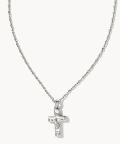 Make it personal with a symbol of what matters to you most. The Cross Pendant Necklace in Silver is a meaningful addition to your everyday collection. Rhodium Over Brass 19" chain, 0.66"L x 0.38"W pendant Lobster clasp By: Kendra Scott Tech Accessories Gadgets, Dune Jewelry, Kendra Scott Necklace, Kendra Scott Jewelry, Cross Pendant Necklace, Pandora Jewelry, Animal Jewelry, The Cross, Cleaning Jewelry