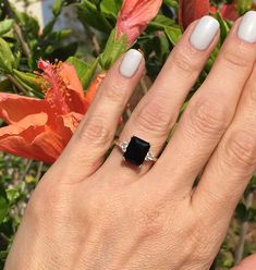 Black Onyx Ring December Birthstone Genuine Gemstone | Etsy Opal Necklace Simple, Octagon Ring, Statement Engagement Ring, Black Stone Ring, Simple Stud Earrings, Jewelry Catalog, Gold Gemstone Ring, Gold Signet Ring, Black Onyx Ring