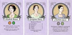 three card game cards with the names of different women in each one's name