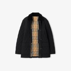 Quilted Nylon Barn Jacket in Black/sand - Women | Burberry® Official Burberry Quilted Jacket, Cape Outfit, Barn Jacket, Knitwear Dress, Quilted Coat, Black Sand, Knitwear Cardigan, Rain Wear, Sweatshirt Dress