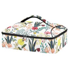 an image of a floral print cosmetic bag