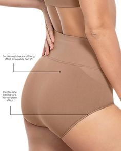 High-Waisted Classic Smoothing Brief | Leonisa Shaper Panty, Compression Fabric, Second Skin, Fashion Wear, Shapewear, Peplum Dress, High Waisted, Fabric, How To Wear