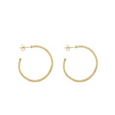 Beautifully detailed 18K gold Caviar beaded hoop earrings. Finished with 18K gold post backing. Gold Beaded Hoop Earrings, Handmade Yellow Gold Huggie Earrings, Timeless Hoop Earrings With Spring Ring Clasp, Elegant Handmade Yellow Gold Huggie Earrings, Timeless Yellow Gold Hoop Earrings, Elegant Hoop Earrings With Gold Beads, Small Hoop Gold Beaded Jewelry, Elegant Handmade Huggie Hoop Earrings, Handmade Elegant Hoop Huggie Earrings