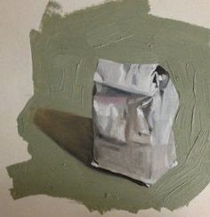 a piece of paper that has been wrapped in some sort of bag on the wall