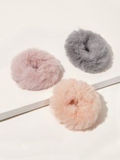 Fluffy Scrunchies, Hair Ties, Scrunchies, Cream, Free Shipping, Hair, Color