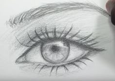 a pencil drawing of an eye