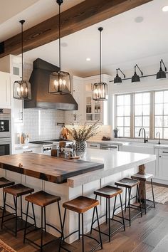 Upgrade Your Island: Farmhouse Kitchen Island Ideas - Quiet Minimal Kitchen Island With Lots Of Seating, Big Square Island Kitchen, Big Island Kitchen Ideas, Kitchen Island Into Dining Room, Farmhouse Kitchen Breakfast Bar, Kitchen Island With Seating For 8 Layout, Large Farmhouse Island Kitchen, Waterfall Island Kitchen Farmhouse, Kitchen Design With Sink In Island