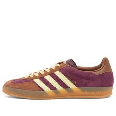 adidas Gazelle Indoor 'Maroon Almost Yellow' JI0324 Adidas Gazelle Burgundy, Brown Gazelle, Purple Gazelle, Yellow Adidas Gazelle, Maroon Adidas Gazelle, Adidas Gazelle Indoor, Maroon Outfit, Adidas Gazelle, Me Too Shoes