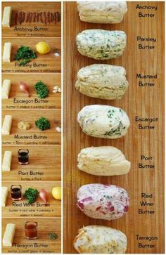 an image of different types of breads on a cutting board with instructions to make them