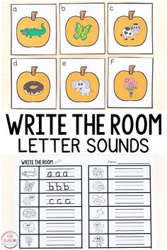 the letter sounds worksheet with pumpkins and animals