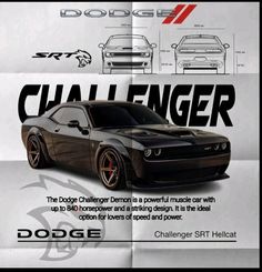 the dodge challenger is shown in this ad for dodge's new car, charger