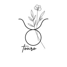 a flower in a vase with the word'to go'written on it and an outline