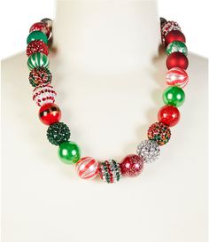 From Merry & Bright&#x2C; this necklace features:Collar necklaceSilver tone platingLobster claw clasp closureApprox. 18" lengthImported. Bead Collar Necklace, Holiday Beading, Beaded Collar Necklace, Beaded Collar, Accessories Jewelry Necklace, Dillard's, Collar Necklace, Merry And Bright, Silver Necklaces