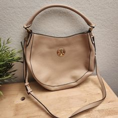 Questions? Leave A Comment Below! Tory Burch Bags, Tory Burch Bag, Leave A Comment, Pebbled Leather, Tory Burch, Shoulder Bags, Bag Lady, Shoulder Bag, Cream