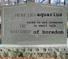 there lies aquarius, he tried to act invested him small talk of boredom