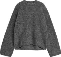 Wool Jumper - Grey - ARKET IT Half Cardigan, Fall Fit, Wool Jumper, Direct Marketing, Personal Marketing, Fitness Inspo, Aesthetic Clothes, Chemicals, Access Denied