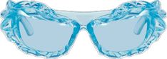 Modern Blue Plastic Sunglasses, Blue Plastic Shield Sunglasses For The Beach, Blue Plastic Shield Sunglasses For Beach, Trendy Blue Sunglasses For Pool, Blue Plastic Shield Sunglasses With Uva Protection, Blue Shield Sunglasses For Summer, Summer Blue Shield Sunglasses, Blue Tinted Sunglasses For Pool, Blue Polarized Plastic Shield Sunglasses