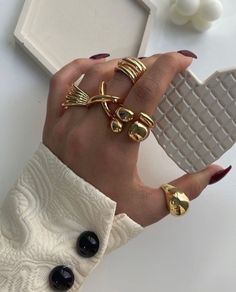 Maximal Jewelry, Chunky Gold Jewelry, Luxe Jewelry, Nail Jewelry, Stacked Jewelry