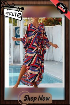 Black Red Print Long Kinimo Beachwear Beachwear Swimwear, Beach Cover Ups, Swimwear Beach, Beach Covers, Black Red, Cover Up, Black And Red, Red, Black