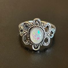 Condition: 100% Brand New And High Quality Material: S925 Silver, Opal Stone S925 Stamped Inside The Ring Main Stone: Opal Stone Size: 7.5 Same As Pictures Gender: Women Package: 1x Ring #Opalring #S925ring #Opalstone #Womanring #Rings White Opal Ring Stamped 925, Stamped 925 Open Opal Ring, Bohemian Opal Ring With Natural Stones In Sterling Silver, Oval Sterling Silver Opal Ring Spiritual Style, Silver Multi-stone Opal Ring As Gift, Spiritual Silver Opal Ring With Multi-stone, Blue Opal Ring In Sterling Silver, Spiritual Style, Women Accessories Jewelry, Opal Rings