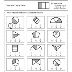 fraction worksheet for grade 1 with fraction numbers and fractions on the same sheet