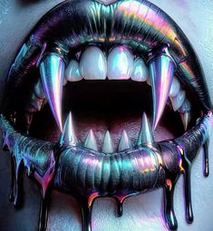 a woman's mouth is covered in metallic paint