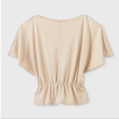 Women's Dolman Short Sleeve Boat Neck T-Shirt - Prologue Tan Size Small Nwt Comes From A Smoke Free Environment Shoulder To Hem:25” C520 Slouchy Short Sleeve Tops For Loungewear, Casual Neutral Tops For Loungewear, Beige Short Sleeve Tops For Fall, Slouchy Summer Loungewear Tops, Casual Slouchy Top For Summer, Casual Cream Batwing Sleeve Tops, Beige Cotton Tops For Loungewear, Beige Short Sleeve Tops For Loungewear, Fall Cream Batwing Sleeve Top