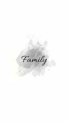 the word family written in black ink on a white background