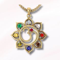 About Item -  Item :- OM Navratan Pendant, (Aum Pendant)  Material :- Pure silver Purity :- 92.5 pure silver  Dimensions :- Length (35.20) mm                          Width   (27.65) mm   Item Title :- Om pendant, Navratan Om Pendant, Aum Chain Pendant, precious stones, Spiritual Gifts, Dainty Om Necklace, religious pendent, 9 stone pendant. Description:- We use pure 925 silver for our jewelry. We accept all types of custom & personalized order. Please send us a message if you are interested in a custom creation. Shipping profile :- We will ship all our orders within 3-5 business days. But custom order takes time. Customer service:- If you have any question about our products & services, feel free to contact us. We do always best for our customers. Spiritual Gemstone Jewelry For Diwali, Spiritual Gemstone Necklace For Puja, Navratan Pendant, Gold Coin Jewelry, Hindu Symbols, Vintage Gold Brooch, Om Necklace, Gold Pendent, Om Pendant