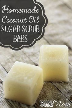 A day at the spa not in your budget? No problem, give yourself (or a friend) a luxurious spa feeling with these homemade coconut oil sugar scrub bars without the hefty price tag. These all natural homemade sugar scrub bars will gently exfoliate and cleanse your skin, leaving your skin feeling hydrated, smooth and soft. You can customize this easy DIY recipe by substituting your favorite essential oils. These homemade coconut oil sugar scrub bars also make great DIY gifts. Sugar Scrub Bars, Scrub Bars, Coconut Oil Sugar Scrub, Homemade Sugar Scrub, Scrub Homemade, Homemade Coconut Oil, Sugar Scrub Homemade, Diy Kosmetik, Luxurious Spa