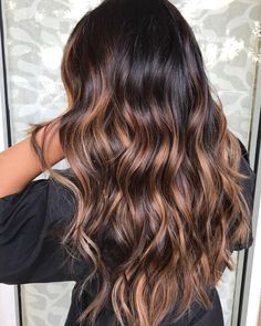 Very Dark Brown Hair with Caramel Highlights Dark Brown Hair With Caramel Highlights, Dark Brunette Balayage Hair, Dark Brunette Balayage, Deep Brown Hair, Brown Hair With Caramel Highlights, Mushroom Hair, Balayage Blonde