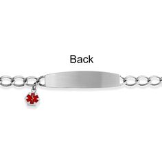 Personalized custom engraved new stainless steel medical alert ID bracelet is a perfect pick to help ensure that your essential medical information is always on hand. Crafted entirely of durable and hypoallergenic stainless steel with a dangling medical caduceus symbol made with red enamel details, this piece of medical alert jewelry is both chic and practical. The engravable ID bar measures 1.75 inches long and .35 inches wide and its understated design will allow you to wear it paired with oth Caduceus Symbol, Medical Alert Jewelry, Medical Id Bracelets, Miami Cuban Link Chain, Medical Bracelet, Engraved Stainless Steel, Medical Alert, Id Bracelets, Medical Information