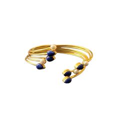 The Jahnavi Bracelet embodies the vibrant essence of the River Ganga with its luxurious blend of contrasting stones set in gold. Featuring custom-cut Lapis lazuli and ivory pearls, it creates a regal and dynamic accessory. Ivory Pearl, Stone Settings, The River, Lapis Lazuli, Essence, Bracelet, Stone, Gold