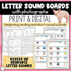 the letter sound boards with pictures and text