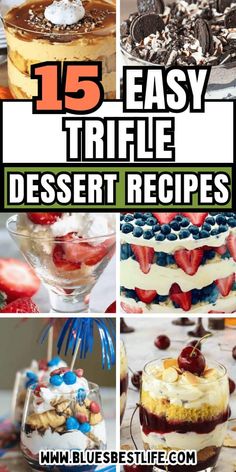 These 15 easy trifle recipes are perfect for a dessert.  Many of these are no bake recipes that are perfect for a quick dessert.  These trifle desserts are perfect for a crowd or a potluck. Keto Trifle, Easy Desserts For A Crowd, Brownie Trifle Recipe, No Bake Recipes, Cheap Desserts