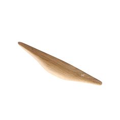 a wooden paddle on a white background with clippings to the side for text