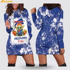 NFL Buffalo Bills 3D Hoodie Dress Baby Yoda Pumpkins Halloween Gift For Bill Fans is the perfect 3D hoodie dress for NFL fans. With its vibrant 3D pri... Blue Long Sleeve Hoodie For Halloween, Fitted Long Sleeve Halloween Hoodie, Blue Long Sleeve Halloween Dress, Blue Long Sleeve Dresses For Halloween, 32 Nfl Teams, Nfl Buffalo Bills, Nfl Fans, 3d Hoodie, Cool Store