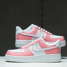 Hit the town in custom-made style with these one-of-a-kind Pink Light Custom Air Force 1s! A bold and daring choice, these shoes will announce your arrival as you rise above the rest with confidence. Show off your unique look and be the envy of your peers! 🔥 🔥 100% genuine, Brand New.👟 Custom sneakers.💫 Every pair is hand-made to order.✨ Best quality waterproof and scratch-proof paints used.✨ 1000+ satisfied customers across various platforms. 🌎Free worldwide shipping,shipping within 5-12 w Pink Platforms, Pretty Sneakers, Nike Shoes Air Force, Custom Painted Shoes, Preppy Shoes, Custom Air Force 1, All Nike Shoes, Pretty Shoes Sneakers, Purple Shoes