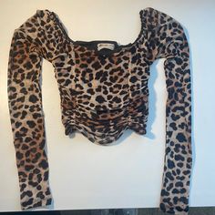 Condition- Brand New/Worn Once, Tight Cheetah Print Long Sleeve (Mesh Sleeves, Body Of Shirt Has Inner Lining), Size Small, Cropped Casual Fitted Top With Tiger Print, Fitted Tiger Print Top For Fall, Fitted Leopard Print Tops For Spring, Fitted Casual Leopard Print Tops, Fitted Urban Outfitters Tops For Fall, Denim Skirt Women, Mesh Sleeves, Skirt Women, Urban Outfitters Tops