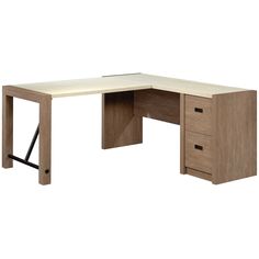 an l shaped desk with two drawers on each side