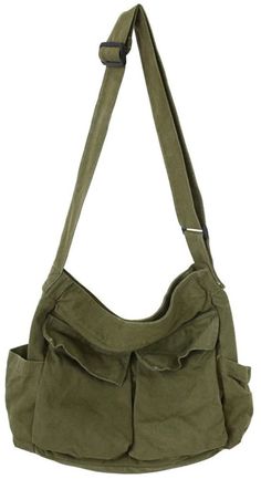 PRICES MAY VARY. Material: Made of high quality canvas and durable polyester lining, comfortable, breathable and lightweight, decreasing pressure of shoulder. Product Size: Long: 13.3 in/34cm, Width: 5.9 in/15cm, Height: 15.7 in/40cm, Adjustable Shoulder Strap. Zipper closure main compartment, fits you daily necessities phone, wallet, cosmetics, etc. Design: There is 1 main compartment, 1 inner zip pocket, 1 inner slot pocket, 2 outer flap pockets and 2 outer slot pockets. Zipper closure keeps y Sling Bag Aesthetic, Cute Messenger Bags, Messenger Bags For School, Canvas Sling Bag, Tote Bag With Pockets, Large Hobo Bag, Hobo Crossbody Bag, Laptop Shoulder Bag, Canvas Messenger Bag