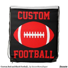 #Custom #Red and #Black #Football #Drawstring #Backpack Weight Of The World, Red Backpack, Football Players, Red And Black, Drawstring Backpack, Coaching, Soccer, Backpacks