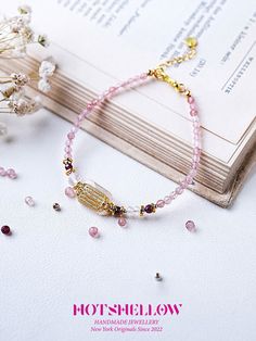 Inspired by the gentle allure of blossoming flowers at dawn, the "Blossom Radiance Strawberry Quartz Bracelet" captures the essence of a fresh start. The faceted strawberry quartz beads are meticulously handpicked and paired with clear quartz and garnet accents to reflect the soft yet vibrant hues of a morning bloom. The bracelet is adorned with S925 silver plated gold elements, adding a touch of luxury and elegance to the natural beauty of the stones. This bracelet is designed to bring a sense Strawberry Crystal, Circle Bracelet, Magical Gift, A Fresh Start, Emotional Balance, Strawberry Quartz, Pink Beads, Millet, Quartz Bracelet