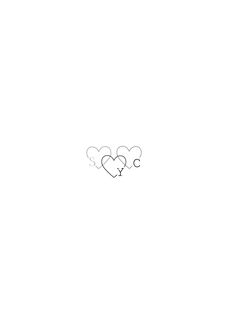 two hearts with the letter y on them are drawn in black and white ink against a plain background