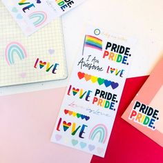 the pride stickers are next to each other