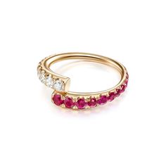 7mm width
Approx. 0.53cts white diamonds and 0.66cts rubies Rings Stacked Ideas, Custom Halo Engagement Ring, Rings Stacked, Pink Gold Rings, Band Ideas, Rose Gold Diamond Ring Engagement, Ruby Bands, White Sapphire Engagement Ring, Ring Ideas