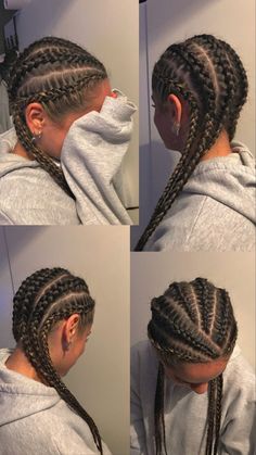 Curly Hair Styles Easy, Pretty Braided Hairstyles, Hair Stylies, Natural Hair Braids, Hoco Hair Ideas, Cornrow Hairstyles, Hairdo For Long Hair